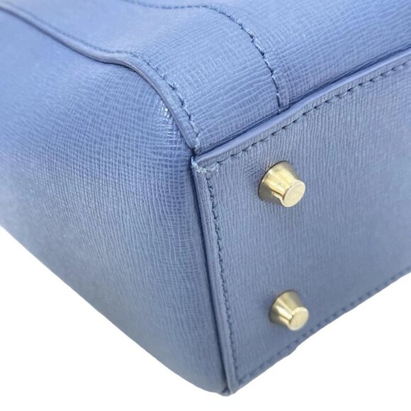 FURLA - Blue Gray Leather Handbag - Picture 5 of 10